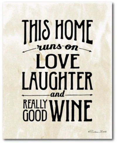 Shop Courtside Market Love Laughter Wine Gallery Wrapped Canvas Wall Art Collection In Multi