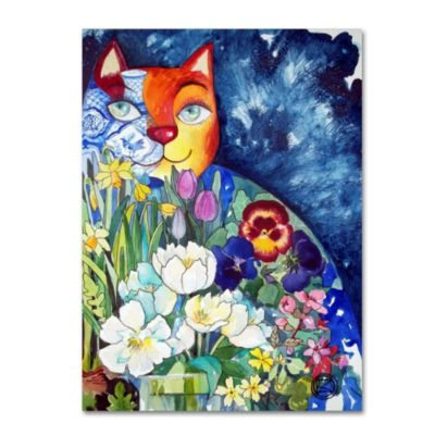 Shop Trademark Global Oxana Ziaka Spring Cat Canvas Art Collection In Multi