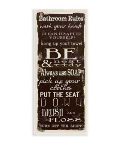 Stupell Industries Bathroom Rules Chocolate White Art Collection In Multi