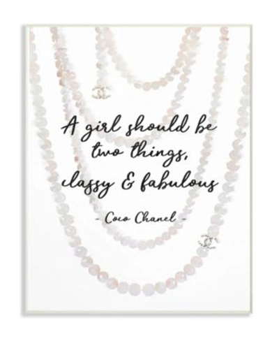 Shop Stupell Industries Classy Fabulous Fashion Quote With Pearls Wall Plaque Art Collection In Multi