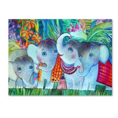 Shop Trademark Global Oxana Ziaka Baby Elephant Canvas Art Collection In Multi