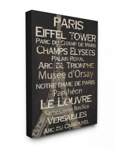 Shop Stupell Industries Home Decor Paris Landmark Typography Art Collection In Multi