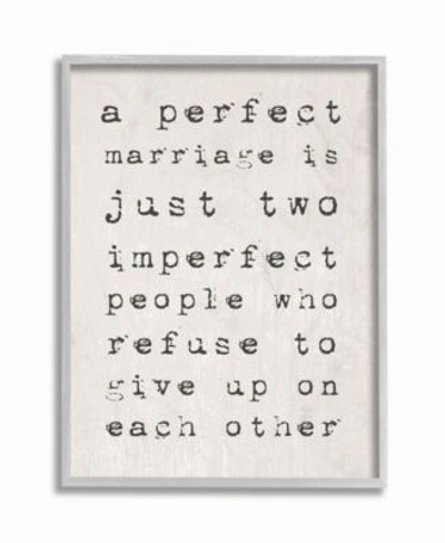 Stupell Industries A Perfect Marriage Gray Framed Texturized Art Collection In Multi