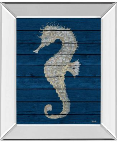 Classy Art Antique Seahorse On Blue By Patricia Pinto Mirror Framed Print Wall Art Collection In Blue