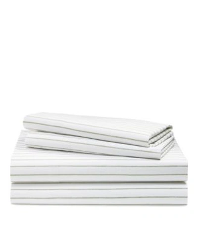 Shop Lauren Ralph Lauren Spencer Stripe Sheet Set In Stone Grey