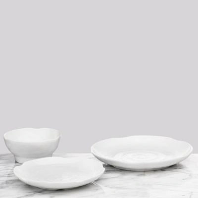 Q Squared Pearl Melamine Collection In White