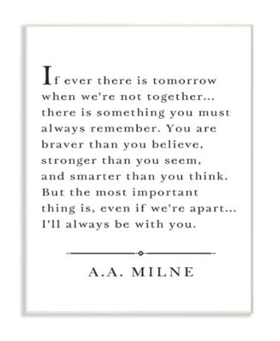 Shop Stupell Industries Ill Always Be With You A.a. Milne Wall Art Collection In Multi