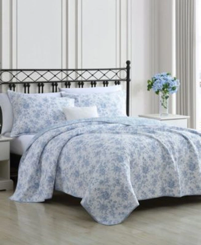 Laura Ashley Walled Garden Quilt Set In Blue