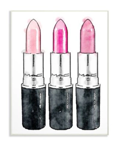 Stupell Industries Three Pink Lipsticks Art Collection In Multi