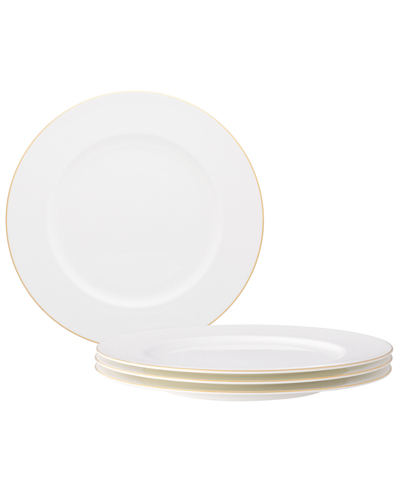 Noritake Accompanist Set Of 4 Dinner Plates In White