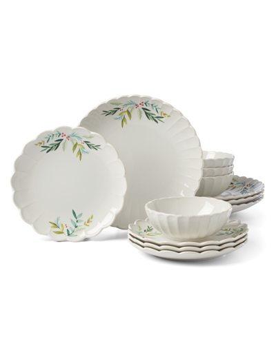 Shop Lenox French Perle Berry Holly 12 Pc. Dinnerware Set, Service For 4 In White