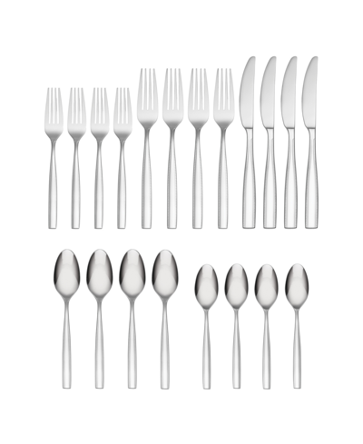 Shop Oneida Strathmoor 20 Piece Everyday Flatware Set, Service For 4 In Metallic And Stainless
