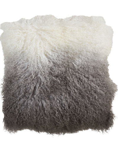 Shop Saro Lifestyle Ombre Lamb Fur Decorative Pillow, 20" X 20" In Slate