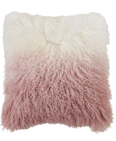 Shop Saro Lifestyle Ombre Lamb Fur Decorative Pillow, 20" X 20" In Rose