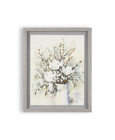 Shop Laura Ashley Willow In Vase Framed Print Wall Art, 19.7" X 15.7" In Pale Steel