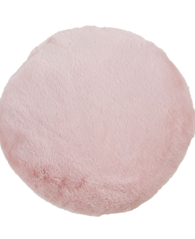 Shop Saro Lifestyle Faux Fur Decorative Pillow, 16" X 16" In Pink