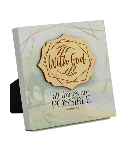 Shop Dexsa With God All Things Meadow Wood Plaque, 6" X 6"
