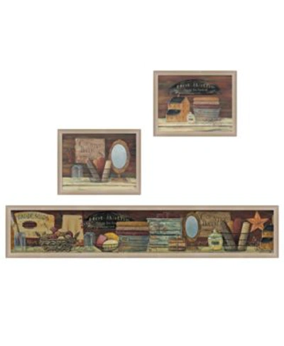 Shop Trendy Decor 4u Country Bath Ii 3 Piece Vignette By Pam Britten Collection In Multi