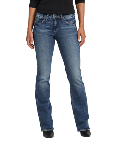 Shop Silver Jeans Co. Women's Suki Mid Rise Curvy Zip Fly Rigid Bootcut Jeans In Indigo