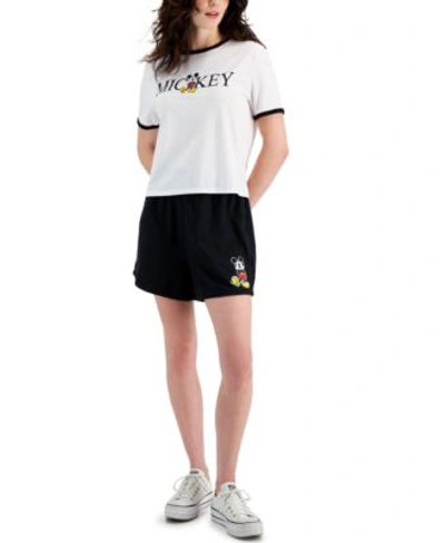 Shop Disney Juniors Mickey Mouse Graphic T Shirt Shorts In Black