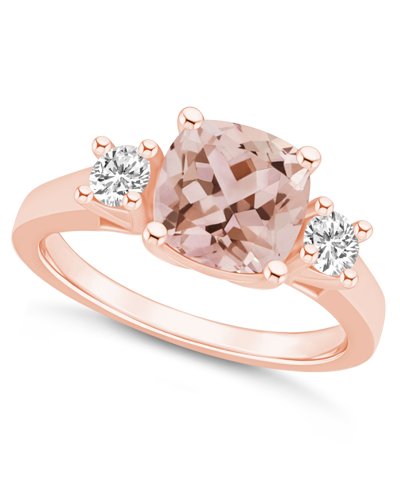 Macy's Morganite (2 Ct. T.w.) And Diamond (1/3 Ct. T.w.) Ring In 14k Rose Gold In Morganite