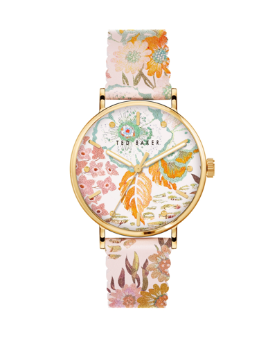 Shop Ted Baker Women's Phylipa Retro Leather Strap Watch 37mm In Multi