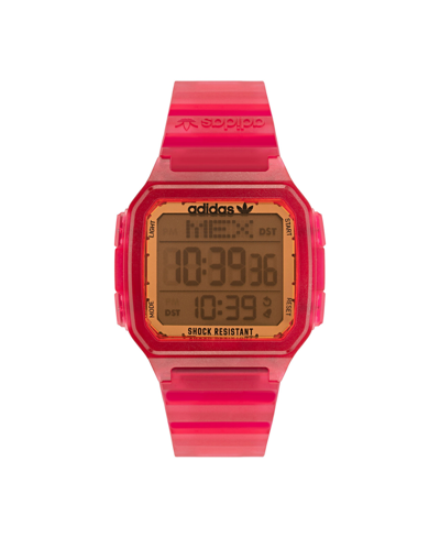 Shop Adidas Originals Unisex Gmt Digital One Gmt Pink Resin Strap Watch 47mm