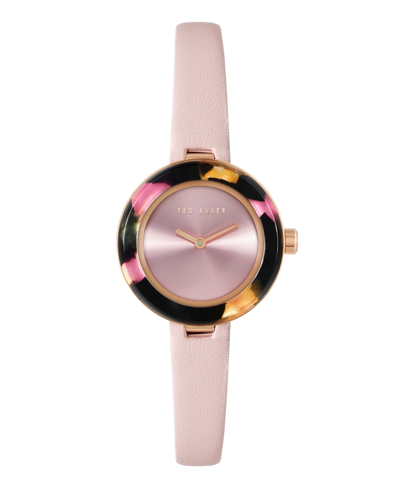 Shop Ted Baker Women's Lenara Acetate Pink Leather Strap Watch 28mm
