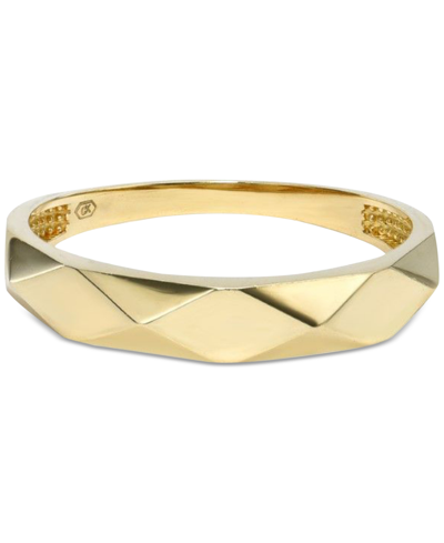 Shop Zoe Lev Polished Facet-look Statement Ring In 14k Gold