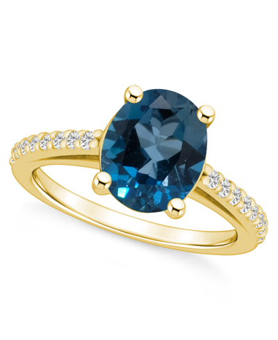 Macy's London Blue Topaz (3-5/8 Ct. T.w.) And Diamond (1/4 Ct. T.w.) Ring In 14k Yellow Gold In London Blue Topaz