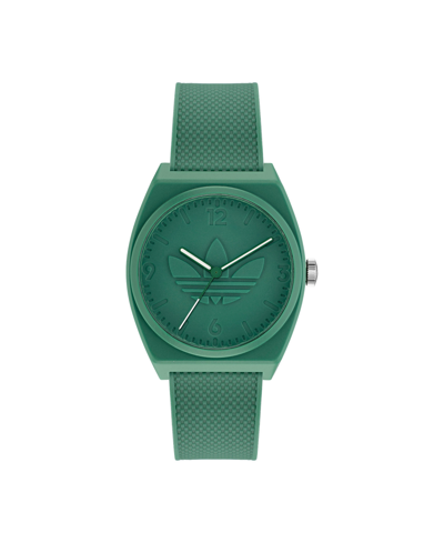 Shop Adidas Originals Unisex Three Hand Project Two Green Resin Strap Watch 38mm