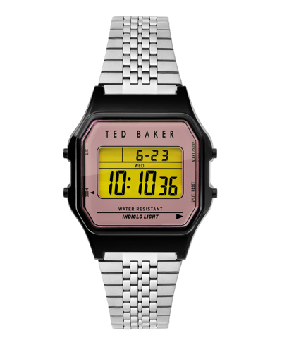 Ted Baker Unisex Ted 80's Silver-tone Stainless Steel Bracelet Watch 35.5mm In Silver-tone