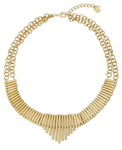 Shop Robert Lee Morris Soho Bamboo Necklace In Gold-tone