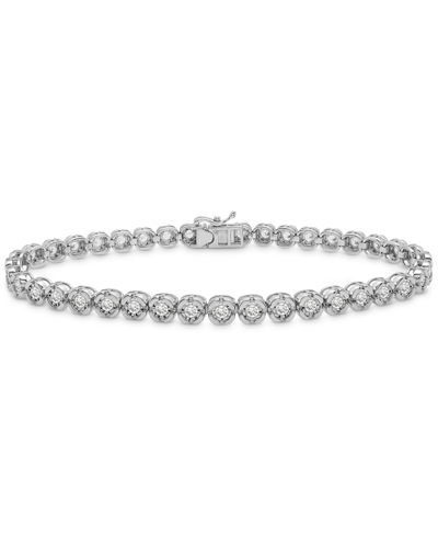 Macy's Men's Diamond Tennis Bracelet (1 Ct. T.w.) In Sterling Silver In Silver