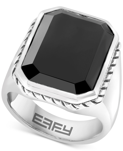Effy Collection Effy Men's Onyx Ring In Sterling Silver In Sterling Silver