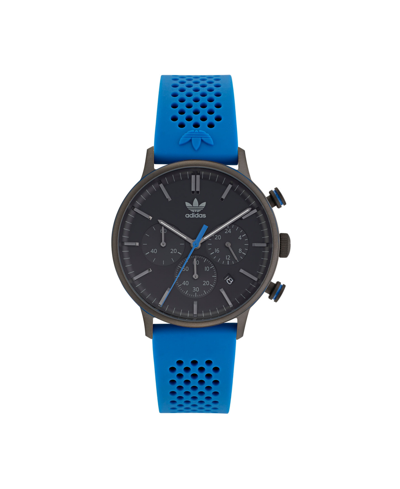 Shop Adidas Originals Unisex Chrono Code One Chrono Blue Silicone Strap Watch 40mm
