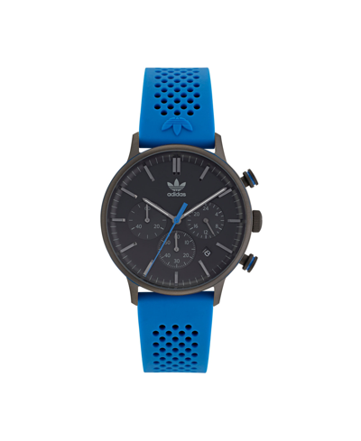 Adidas Originals Adidas Unisex Chrono Code One Chrono Blue Silicone Strap Watch 40mm In Blue
