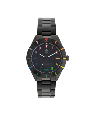 Adidas Originals Adidas Unisex Three Hand Edition Three Small Black Stainless Steel Bracelet Watch 36mm In Black