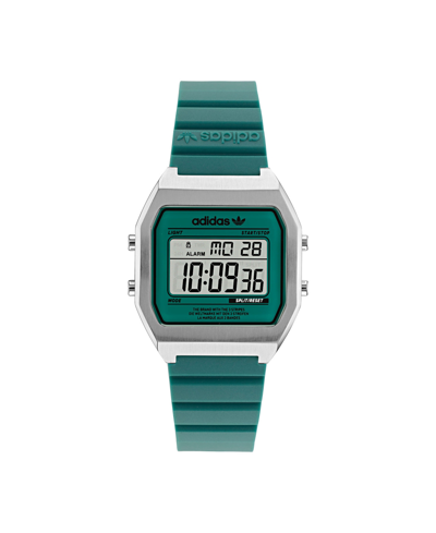 Shop Adidas Originals Unisex Digital Two Green Resin Strap Watch 36mm