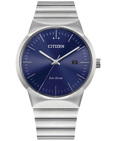 Shop Citizen Eco-drive Men's Modern Axiom Stainless Steel Bracelet Watch 40mm In Silver-tone