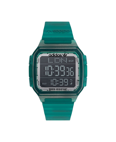 Shop Adidas Originals Unisex Gmt Digital One Gmt Green Resin Strap Watch 47mm