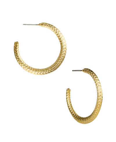 Shop Patricia Nash Gold-tone Medium Textured Knife Edge C-hoop Earrings, 1.25" In Egyptian Gold