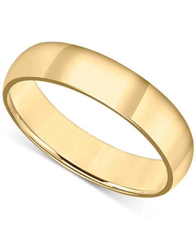 Shop Macy's Men's Polished Wedding Band In 18k Gold-plated Sterling Silver (also In Sterling Silver) In Gold Over Silver