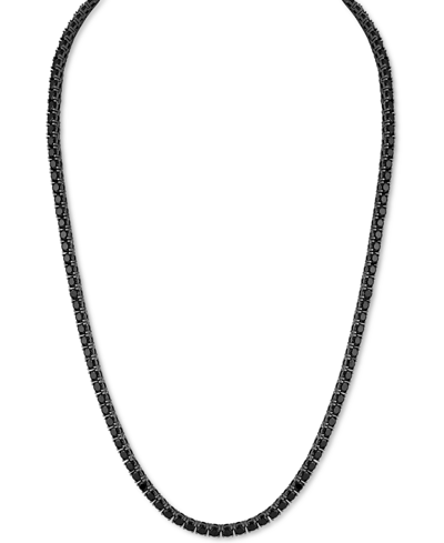 Shop Esquire Men's Jewelry Cubic Zirconia (4mm) Tennis Necklace 22" (also In Black Spinel), Created For Macy's In Black Spinel/silver