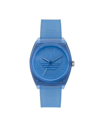 Shop Adidas Originals Unisex Three Hand Project Two Blue Resin Strap Watch 38mm