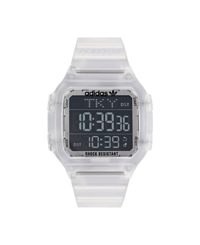 Shop Adidas Originals Unisex Gmt Digital One Gmt Clear Resin Strap Watch 47mm
