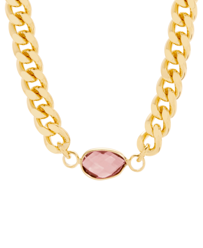 Shop Brook & York Channel Set Glass Stone Carson Necklace In Gold Platted