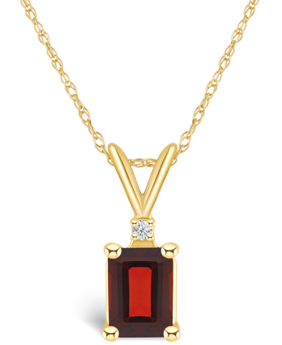 Shop Macy's Garnet (1-1/4 Ct. T.w.) And Diamond Accent Pendant Necklace In 14k Yellow Gold Or 14k White Gold