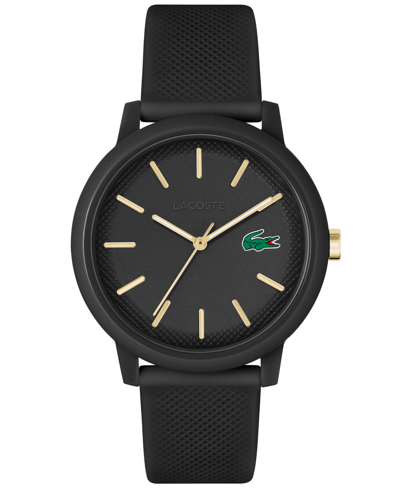 Shop Lacoste Men's L.12.12 Black Silicone Strap Watch 42mm