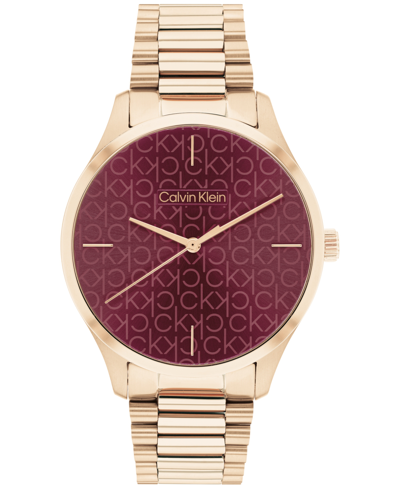Shop Calvin Klein Women's Carnation Gold-tone Stainless Steel Bracelet Watch 35mm